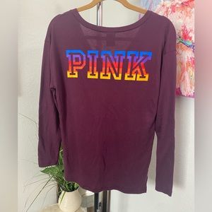 PINK! Victoria’s Secret Long Sleeve Oversized Top Size S